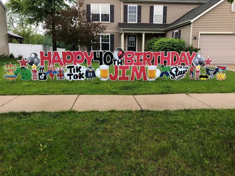 Yard Sign #182 Happy 40th Birthday - Balloon Boutique and Signs