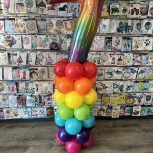 Balloon Stack Column with Number Topper