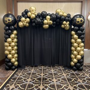 Black & Gold Organic Garland with 2-Columns