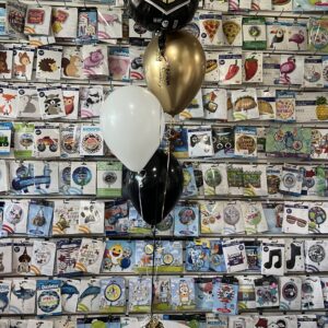 Graduation Mylar with three latex Bouquet