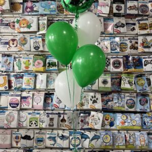 18in Mylar with 4 latex Balloons on Weight