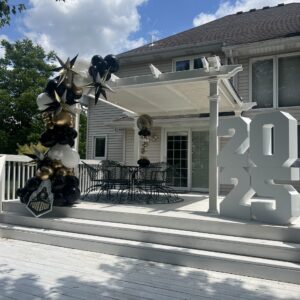Grad Balloon Garland and 2026 Wooden Number Rental