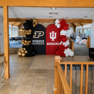 Organic Balloon Garlands with Custom Backdrop